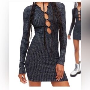 Urban Outfitters Charcoal Long Sleeve Dress